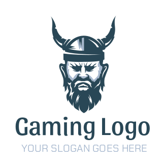mascot logo icon horns helmet on viking