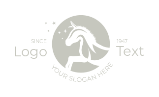 unicorn logo maker horse in circle with stars