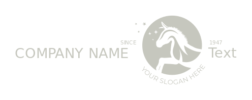 unicorn logo maker horse in circle with stars