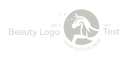 unicorn logo maker horse in circle with stars