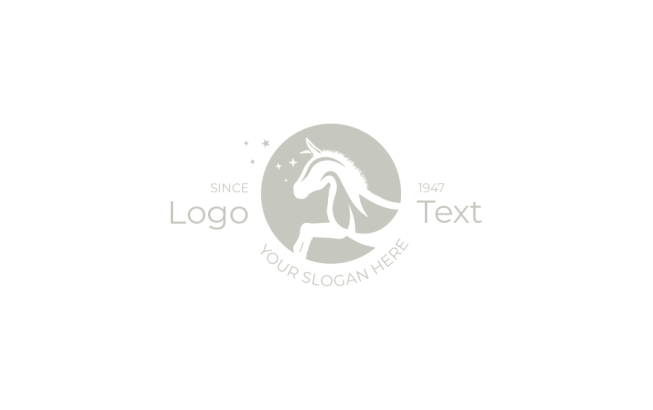 animal logo maker horse in circle with stars