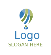 travel logo online hot air balloon and text