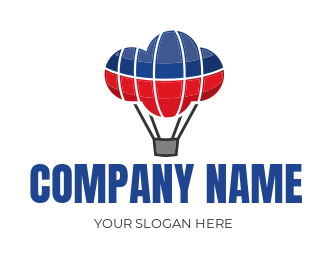 hot air balloon forming clouds logo creator