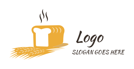 bakery logo image hot bread with wheat stalks