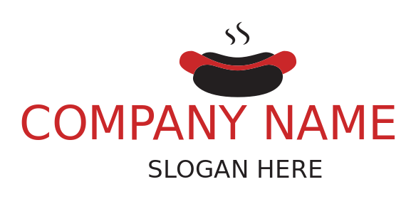 make a restaurant logo hotdog with steam