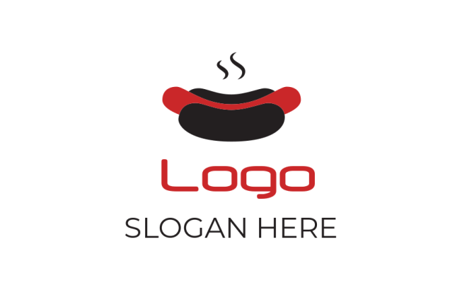Generate a logo of hot dog logo with steam