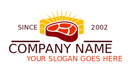 restaurant logo hot steak with hut in the back 