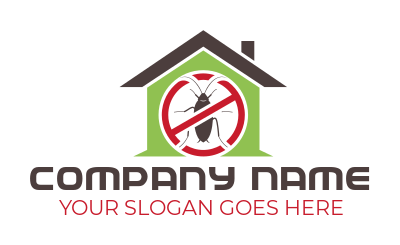 house and dead cockroach pest control icon