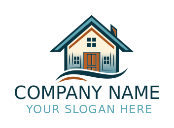 house gable roofs and door on swooshes