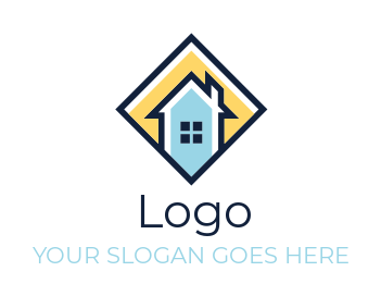 make a real estate logo house in rhombus tile