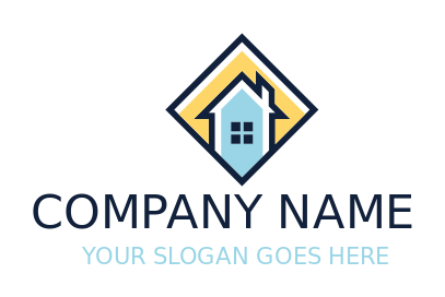 make a real estate logo house in rhombus tile