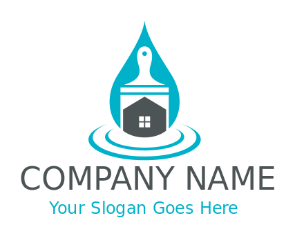 cleaning logohouse inside paintbrush in droplet