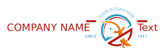 make a pest control logo house lizard in circle