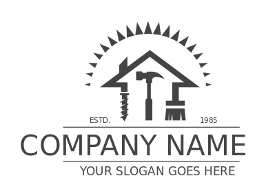 handyman logo icon house made of tools