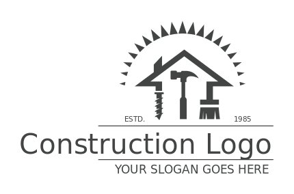 handyman logo icon house made of tools