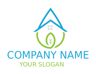 house merged with water drop and leaf 