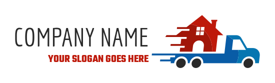 movers logo maker truck carrying house