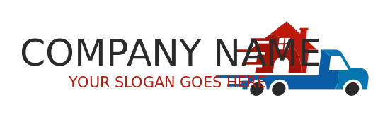 movers logo maker truck carrying house