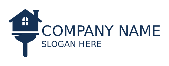 construction logo house on plumber suction pump