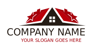 real estate logo house roof with stars