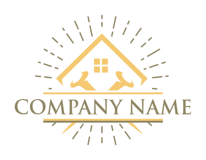 handyman logo roof with nails and windows