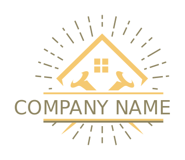 handyman logo roof with nails and windows