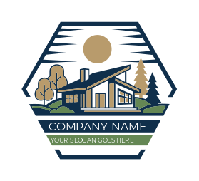 house scenery in hexagon