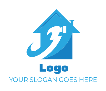 handyman logo house with hammer in house