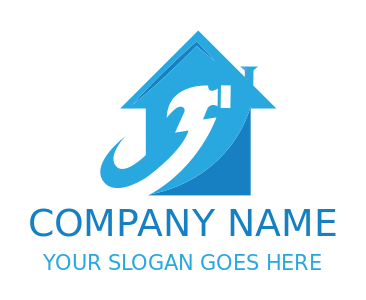 handyman logo house with hammer in house