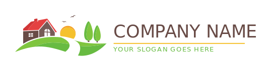 real estate logo PNG house with sun and trees