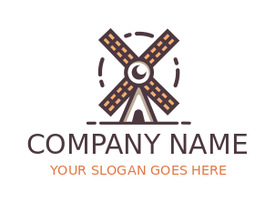 agriculture logo huge windmill on farmhouse