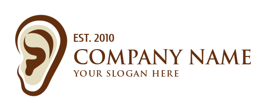 Make a audiologist logo of human ear 