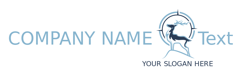 hunting logo maker compass behind buck