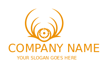 hunting sports logo target in reindeer horns