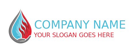 energy logo hand holding droplet with flames