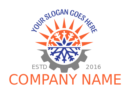 energy logo snowflake with gear and sun