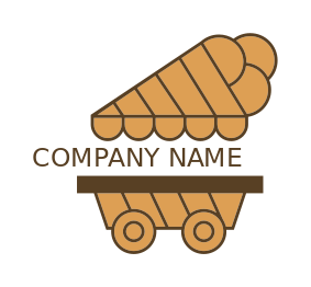 restaurant logo ice cream awning on cart