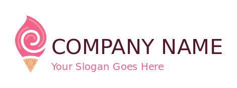 ice cream parlor logo swirl on cone