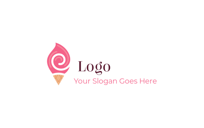 Create a logo of ice cream swirl on cone