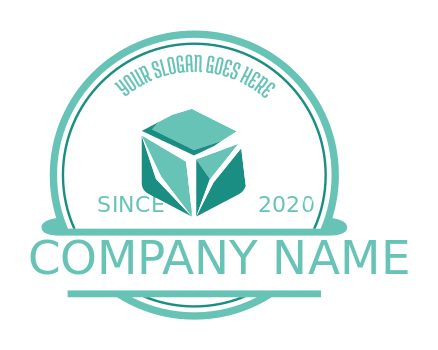 ice store logo forming cube in circle