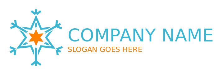 ice store logo forming snowflake with star