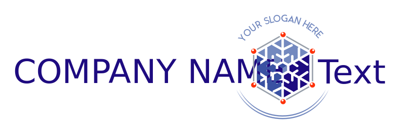 ice store logo forming snowflake inside hexagon