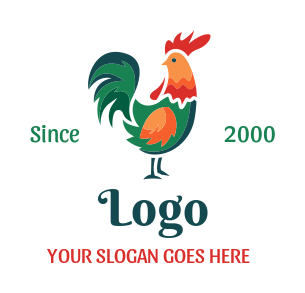 chicken restaurant logo maker colorful rooster