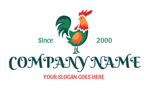 chicken restaurant logo maker colorful rooster