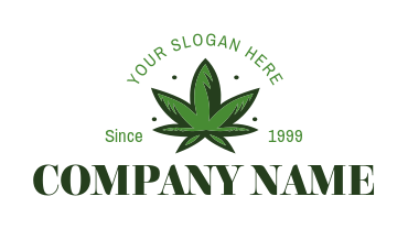 make a logo illustrated weed plant 