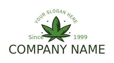 make a logo illustrated weed plant 