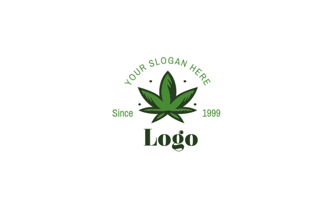 make a landscape logo illustrated weed plant 