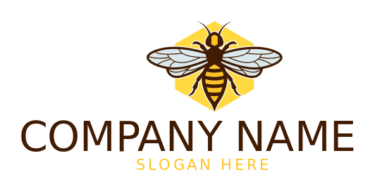 animal logo maker bee in yellow hexagon