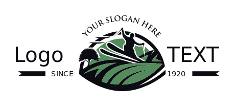 sports logo skier jump ski poles over fields vector