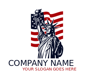 illustration of Statue of Liberty in American flag